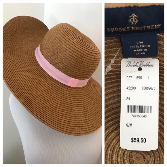 Brooks Brothers Accessories - Brooks Brothers Large Summer Hat Tan and Pink S/M